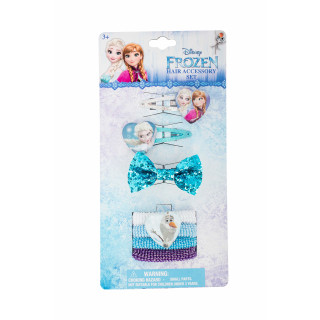 Joy Toy Frozen Set mit 2 Haarklippchen, 1 Haarspange, 4 Zöfpchenhalter
