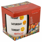 Emoji Wochentag Tasse in Geschenk-Box, weiß