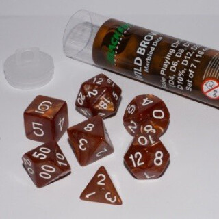 Blackfire Dice - 16mm Role Playing Dice Set - Wild Brown (7 Dice)