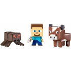 Minecraft Cow/Steve with Pickaxe and Spider Figure (Pack...