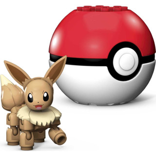 Mega Construx GKY74 - Pokemon Evoli Bauset mit Pokeball, 24 Bausteinen, Spielzeug ab 6 Jahren