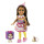 Barbie GRP71 - Club Chelsea Puppe mit Kuchen Kostüm, 15 cm groß, brünett, mit Tier und Anhänger