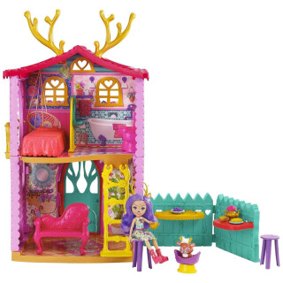 Enchantimals GYJ18 - REH Spielset (ca. 53 cm groß) mit Rehmädchen Danessa Deer und Tierfigur, 4 Spielbereichen und 15+ Teilen, ab 4 Jahren