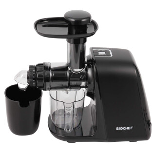 BioChef Axis Compact Entsafter/Slow Juicer/Horizontaler Entsafter - 150Watt & 80 U/min: Der ultimative Weizengras und Blattgemüse Entsafter (Schwarz)