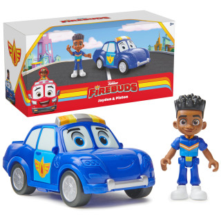 Disney Firebuds Fire Friends - Interaktives Polizeiauto Jayden & Piston mit Augenbewegungen
