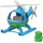 Green Toys Helikopter Spielzeughelikopter Hubschrauber, blau