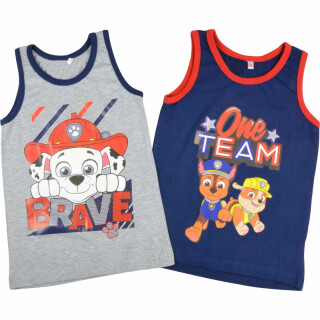 PAW PATROL Kinder Jungen Hemdchen, 2er Pack, Navy/grau (98/104)