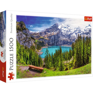 Trefl, Puzzle, Oeschinensee, Alpen, Schweiz, 1500 Teile, Premium Quality, für Erwachsene und Kinder ab 12 Jahren
