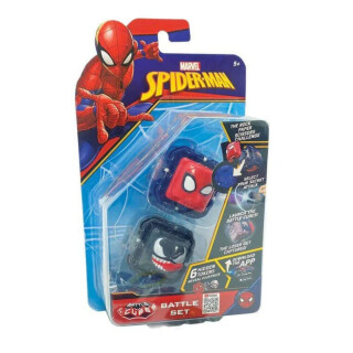 Battle Cubes 37199 Spider VS Venom-Battle Fidget Set, Rot, Small