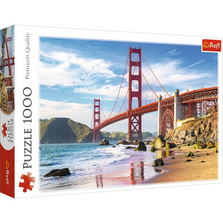 Trefl 10722 Bridge, 1000 Elemente-Art Deco, Reisen, Landschaft, DIY, kreative Unterhaltung, Spaß, Klassische Puzzles für Erwachsene und Kinder ab 12 Jahren, Golden Gate Brücke, San Francisco, USA