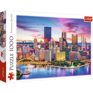 Trefl 10723 1000 Elemente-Stadtbild, Wolkenkratzer, DIY, kreative Unterhaltung, Spaß, Klassische Puzzles für Erwachsene und Kinder ab 12, Pittsburgh, Pennsylvania, USA