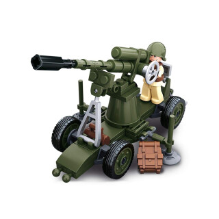 Sluban Klemmbausteine Sluban SL07124, WWII - Mini-Bauset Geschütz (77 Teile)M38-B0678C], Spielset, Klemmbausteine, Soldaten, mit Spielfigur, Army WWII, 4 Jahre