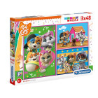 Clementoni 25239 Supercolor 44 Cats – Puzzle 3 x 48...