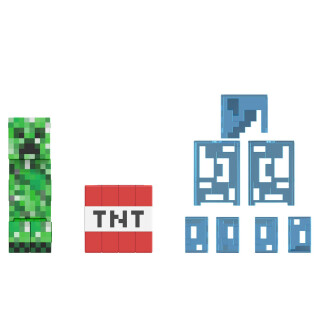 MINECRAFT Diamond Level Creeper Figur - bewegliche Gelenke, exklusive durchsichtige blaue Rüstung mit Blitz und 17 Teilen, schwerer Dynamitblock, für Erwachsene in der Minecraft Community, HLL31