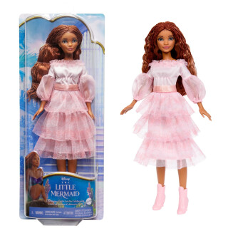 Mattel DISNEY Arielle, die Meerjungfrau - Festliche Arielle-Puppe mit pinkfarbenem Kleid und roten Haaren, beweglich mit 5 Gelenken und Frisierspaß, für Kinder ab 3 Jahren, HPD90