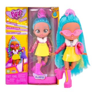 BFF BY CRY BABIES Puppe mit Langen Haaren, Stoffkleidung und 9 Zubehörteilen - Elodie Puppe Spielzeugpuppe, Geschenk für Jungen und Mädchen + 3 Jahre