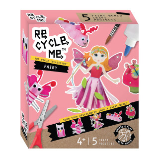 Re-Cycle-Me 3503306, Recycling Bastelset Feen, DIY-Kit für Kinder ab 4 Jahren, Kreativ-Set zum Basteln mit Haushaltsmaterialien