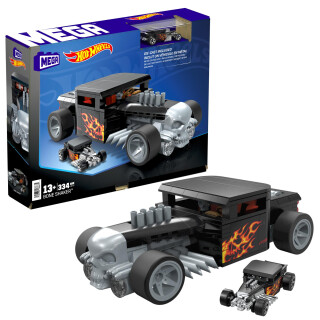 MEGA Hot Wheels Showcase - Zusammenbaubares Hot Wheels Bone Shaker Sammlerset im Maßstab 1:24 mit Die-Cast-Auto und 334 Bausteine und Teile, ab 13 Jahren, HRY17