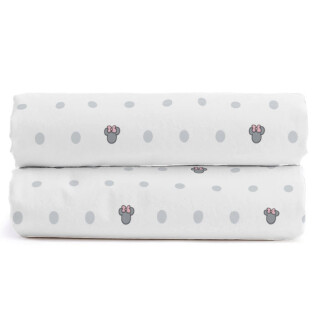 Disney Minnie Mouse One of a Kind Spannbettlaken für Doppelbett, 100 % Baumwolle, 2 Stück