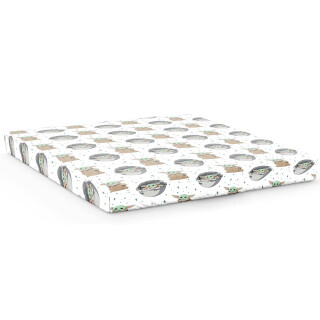 Star Wars The Mandalorian Curious Child Spannbettlaken für Doppelbett, 100 % Baumwolle