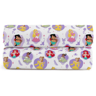 Disney Princess Heart of Gold Spannbettlaken für Doppelbett, 100 % Baumwolle, 2 Stück
