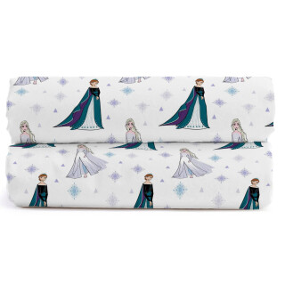 Disney Die Eiskönigin Rollenspiel Spannbettlaken aus 100 % Baumwolle, Doppelbett, 2 Stück
