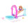Barbie Chelsea Wasserrutschenspielset - Regenbogen-Wasserrutsche, herzförmiges Becken, Zubehör inklusive Schwimmring, Handtuch und Hündchen, für Kinder ab 3 Jahren, HTK39