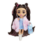 Barbie Extra Minis, braunen Haaren, Jeans-Kleid, rosa...