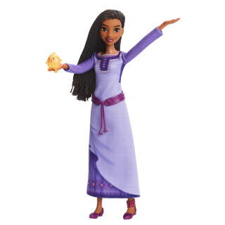 Mattel Disney Wish singende Asha von Rosas Modepuppe und Sternenfigur, beweglich mit abnehmbarer Kleidung, singt Liedausschnitt aus dem Film auf Deutsch HVX68