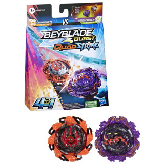 Beyblade Burst QuadStrike Dual Pack 2 x Wettkampfkreisel Ambush Nyddhog N8 und Chain Poseidon P8