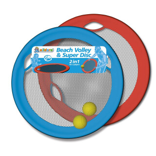 alldoro 60040 Beach Volley & Super Disc, 4 tlg. Set, Strand-Volleyball Wurfscheiben, Ø 50 cm für Kinder Erwachsene