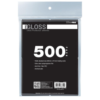 Ultra PRO 500 ct schwarze Pro-Gloss-Standard-Kartenhülle, schützt und speichert Sammelkarten, Sportkarten, MTG, D&D-Karten, Größe für Karten in Standardgröße, hochklare, glänzende Oberfläche