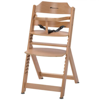 Bebeconfort Timba Basic Kinderhochstuhl Mitwachsend, 6 Monate - 10 Jahre, bis 30 kg, Hochstuhl Baby, Verstellbarer Sitz & Fußstütze, Abnehmbarer 3-Punkt-Sicherheitsgurt, für Timba Baby, Naturholz