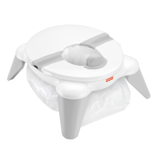 Fisher-Price HBM74-2-in-1 Reisetöpfchen und Toilettensitz – tragbares Trainingstöpfchen mit abnehmbarem Toilettenbrillenaufsatz für Babys und Kleinkinder