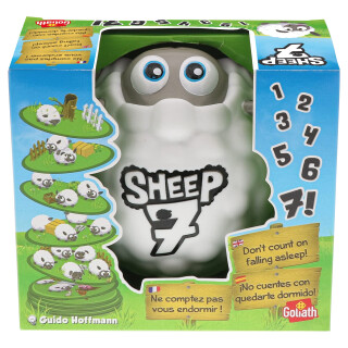 Goliath - Sheep 7 - Jeu dAmbiance pour Enfants dès 6 ans - Jeu de Société de Rapidité - Rassemble le plus Vite ton Troupeau et Deviens le Meilleur Berger - Buzzer Mouton