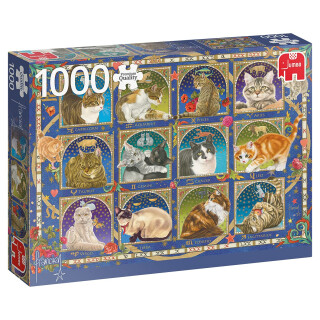 Jumbo Spiele 18853 Horoskop-Katzen-1000 Teile Cat (Animal) Puzzlespiel