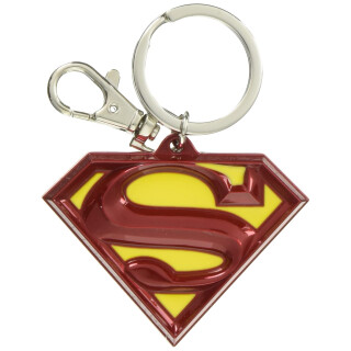 DC Farbiger Superman-Logo-Schlüsselanhänger aus Zinn.