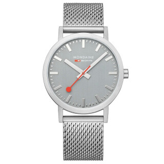 MONDAINE Mens Silver Tone Stainless Steel