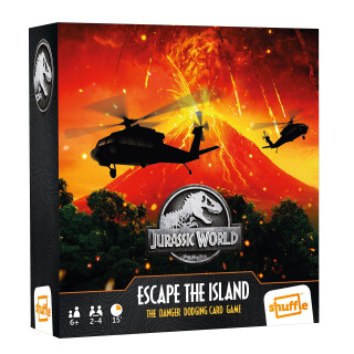 Shuffle Escape The Island Jurassic World Kartenspiel, 2 bis 4 Spieler bis 6 Jahre alt