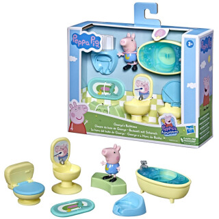 Peppa Pig Badezeit mit Schorsch, Vorschulspielzeug, Schorsch Wutz Figur und 6 Accessoires, für Kinder ab 3 Jahren F3768