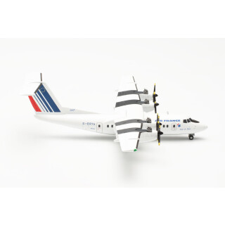 herpa Modellflugzeug Air France De Havilland Canada DHC-7 – G-BRYA Ville de Paris, Miniatur im Maßstab 1:200, Sammlerstück, Modell ohne Standfuß, Metall