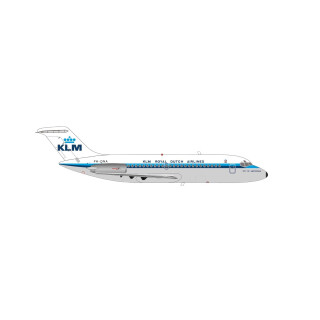 Herpa Modellflugzeug KLM Douglas DC-9-15, PH-DNA Amsterdam Maßstab 1:200 - Modellbau Flugzeug, Flugzeugmodell für Sammler, Miniatur Deko, Flieger mit Standfuß aus Metall