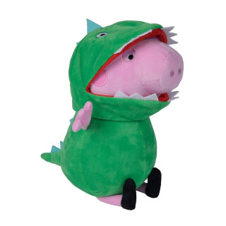 Simba 109261015 - Peppa Pig Plüsch George, Schorsch mit Dino Outfit, 28cm, Plüschtier, Für Kinder ab den ersten Lebensmonaten