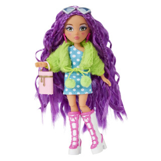 MGA Dream Ella Extra Iconic Mini Modepuppe - DREAMELLA - Soft Girl inspirierte Mode, lila Haare und Herzen im Gesicht - Für Kinder ab 3 Jahren