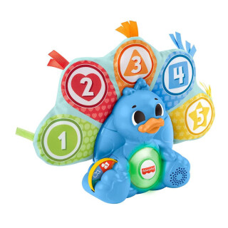 Fisher-Price Linkimals Pavo Real, Juguete de Aprendizaje con Luces y Sonidos Que enseña Colores y a Contar, bebés +9 Meses, versión español (HNN80)