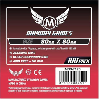 100 Mayday 80 x 80 mm Board Game Sleeves - Brettspiel Hüllen Medium Square Augustus