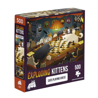 Puzzle Cats Playing Chess 500pc
