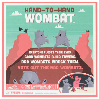 Exploding Kittens Hand to Hand Wombat Card Game by Fun Family Card Games for Adults Teens & Kids - Fun Party Games, 3-6 Players, Rosa, Grå