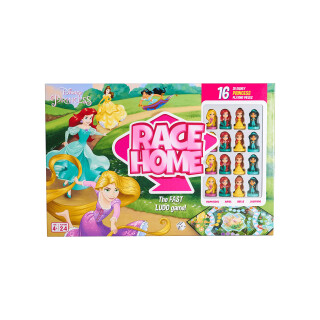 Disney Princess Offizielles Race Home Brettspiel, Spielen Sie mit 16 Prinzessinnen, darunter Ariel, Cinderella, Jasmin und Belle, für bis zu 4 Spieler, ab 4 Jahren