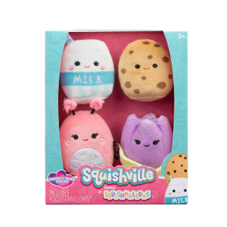 Squishville SQM0471-4er Pack Traumpaar Squad, superweiche Mini-Squishmallows, 5cm Plüschfiguren